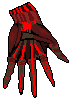 A crimson robed figure